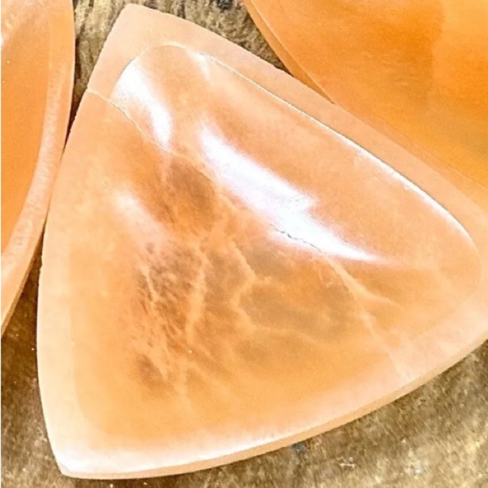 Beautiful orange selenite gemstone bowls 4”